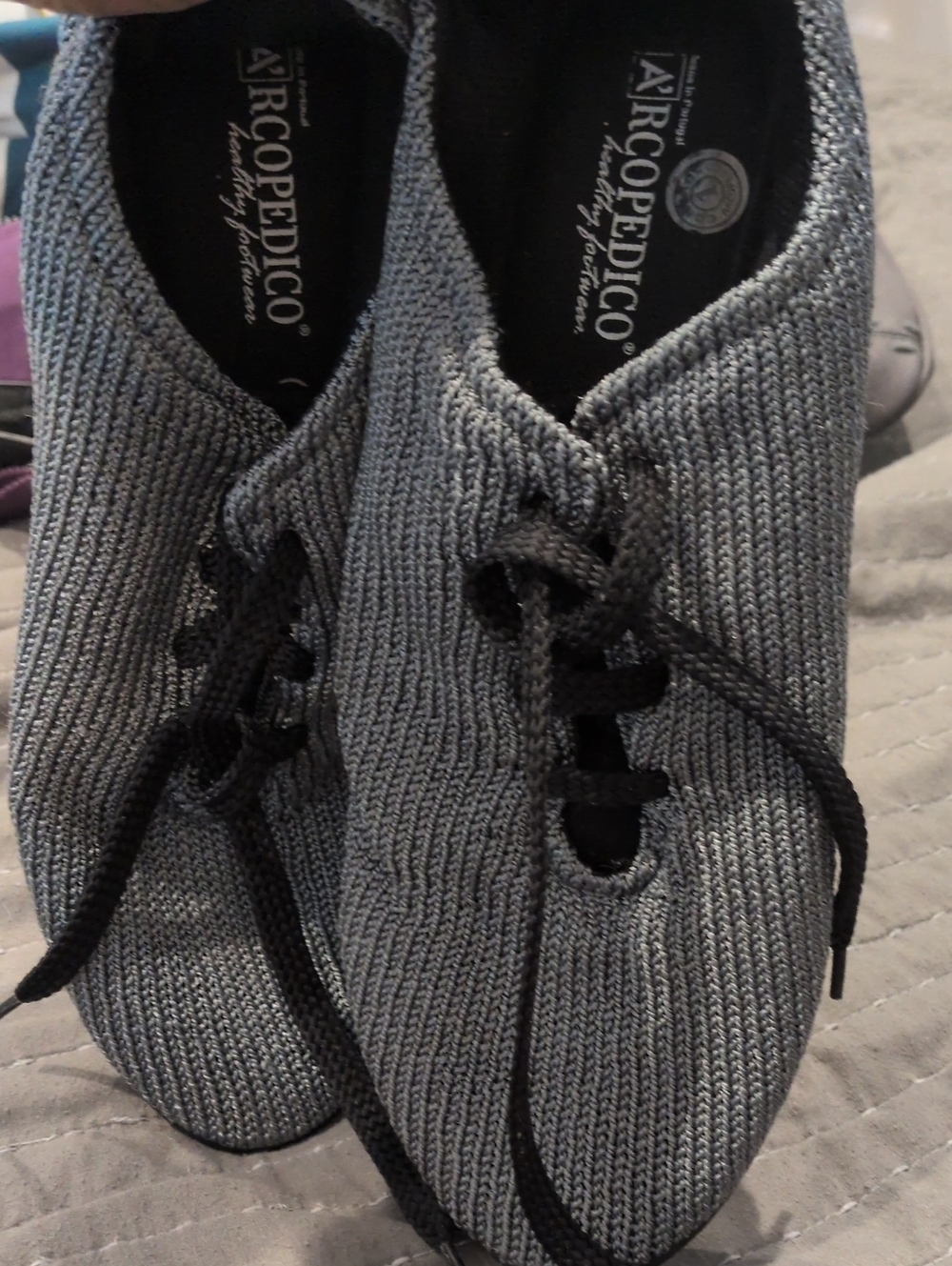 Arcopedico LS Knit Sneakers Titanium Gray Sizeโ 42 US 11.5 Comfort Walking Shoes